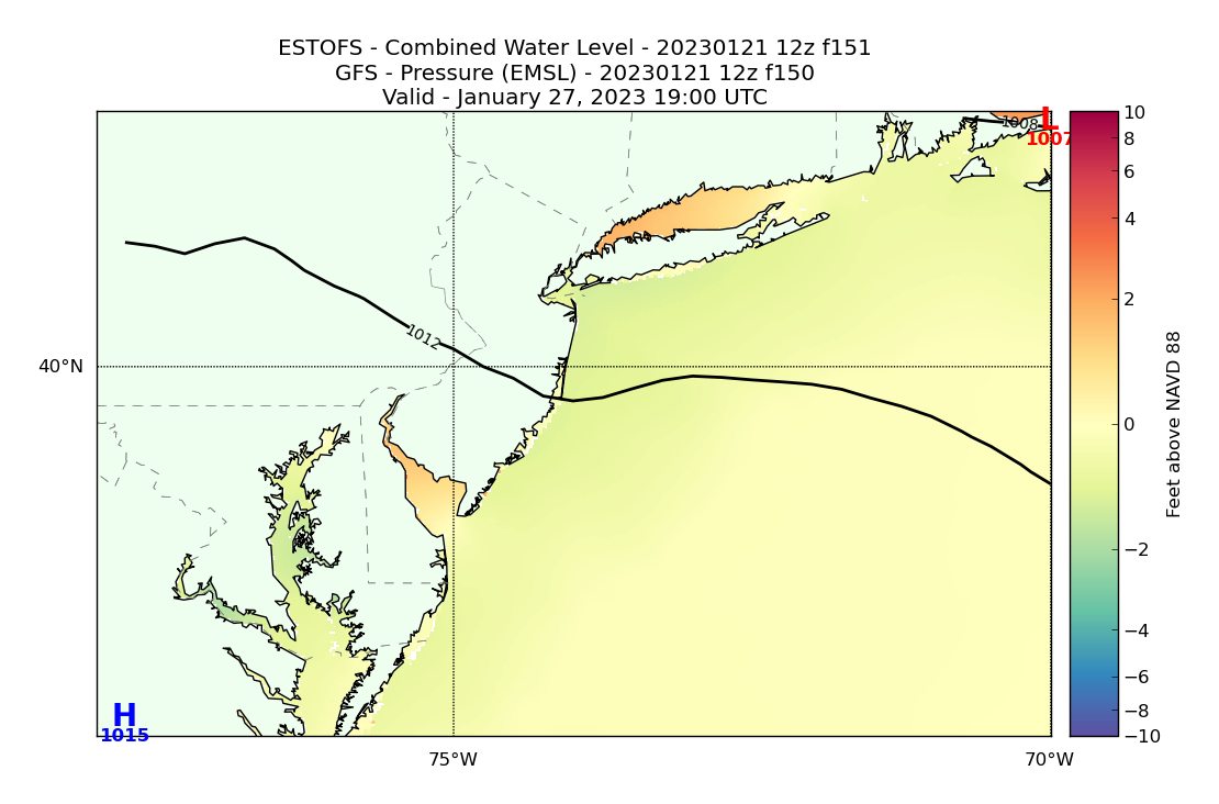 ESTOFS 151 Hour Total Water Level image (ft)