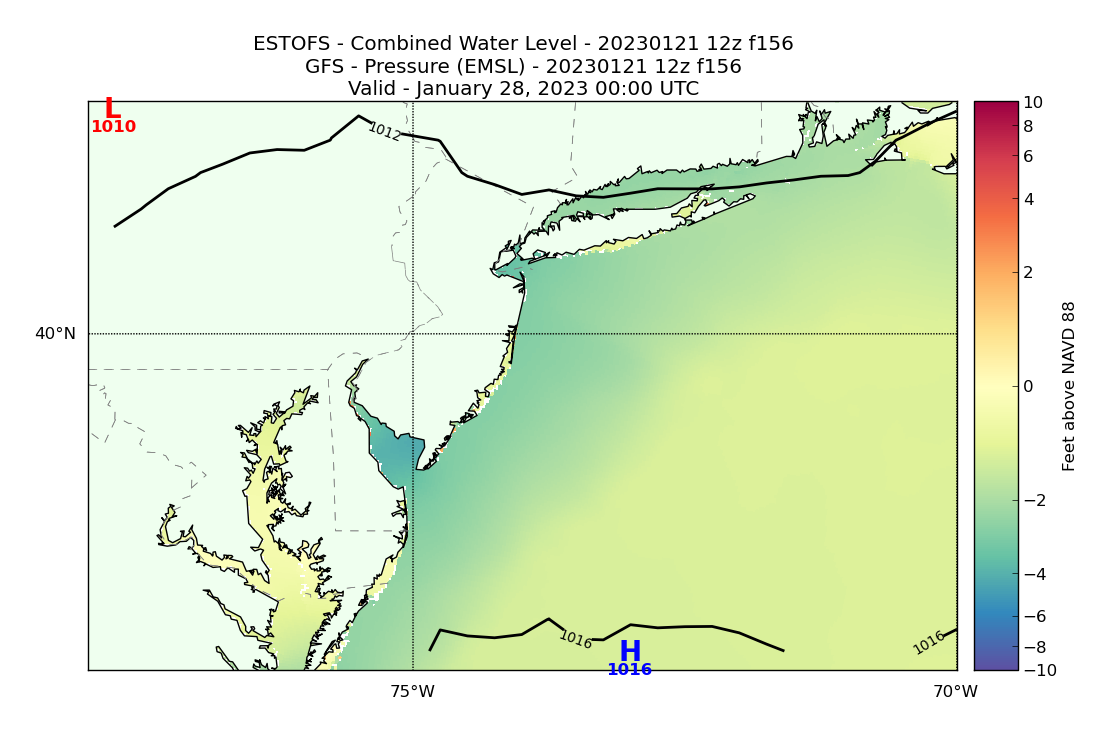 ESTOFS 156 Hour Total Water Level image (ft)