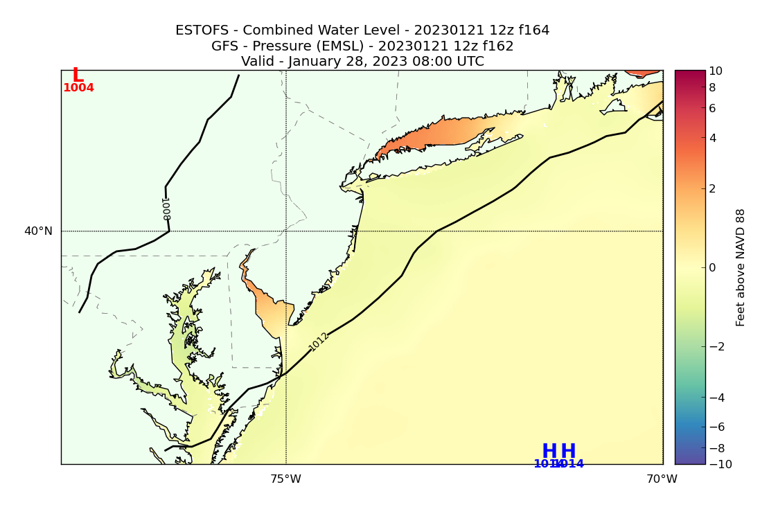 ESTOFS 164 Hour Total Water Level image (ft)