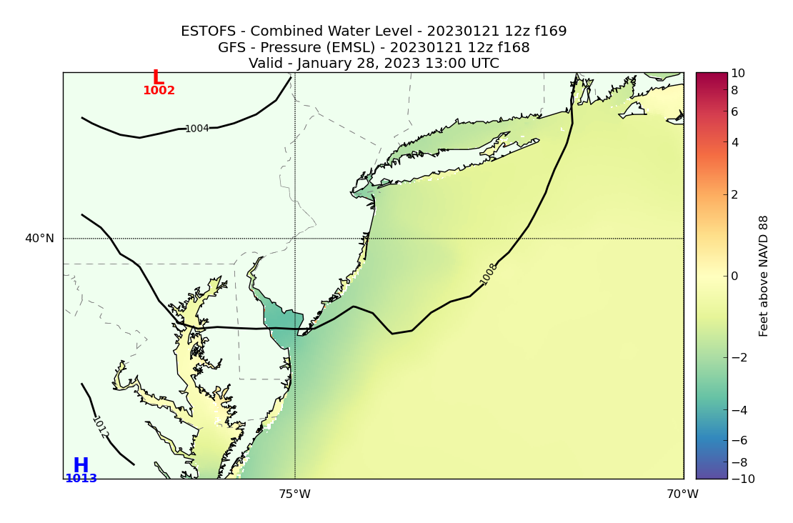 ESTOFS 169 Hour Total Water Level image (ft)