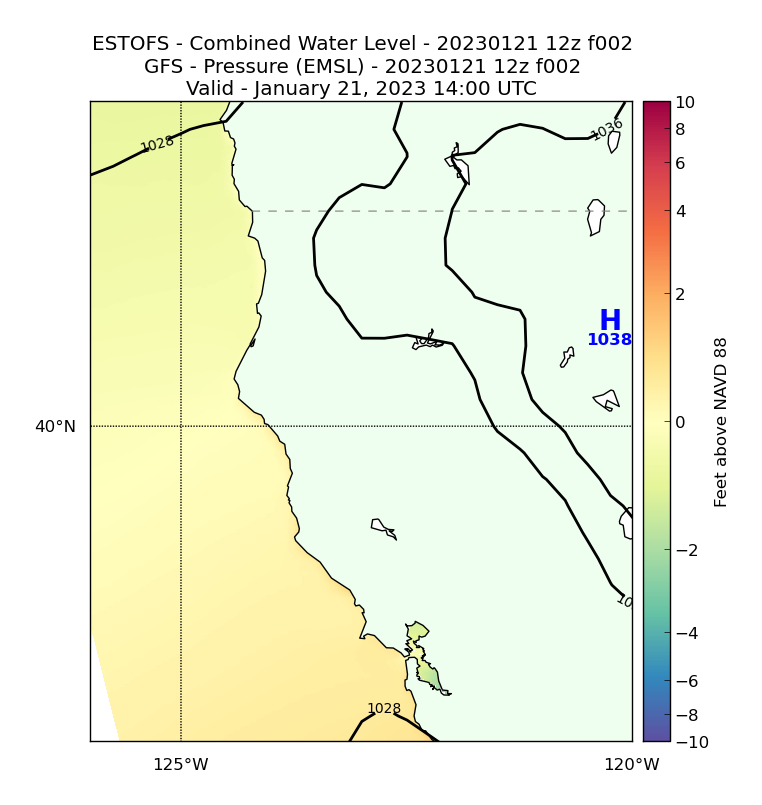 ESTOFS 2 Hour Total Water Level image (ft)