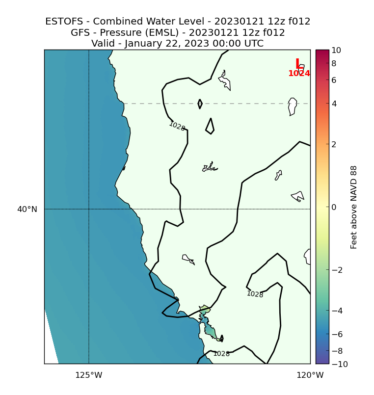 ESTOFS 12 Hour Total Water Level image (ft)