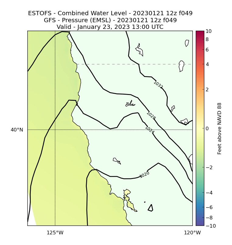 ESTOFS 49 Hour Total Water Level image (ft)