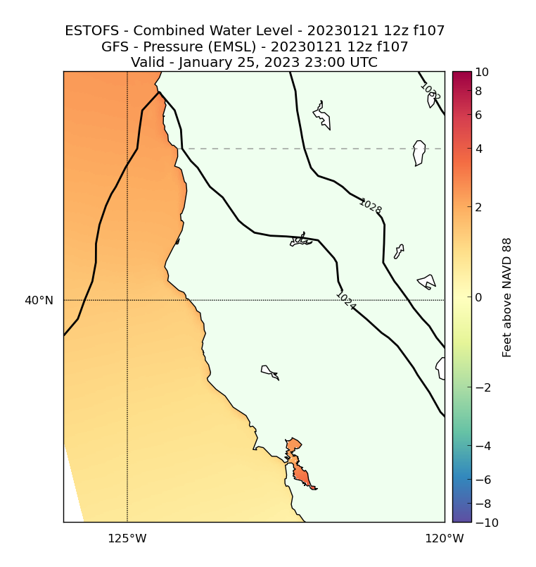 ESTOFS 107 Hour Total Water Level image (ft)