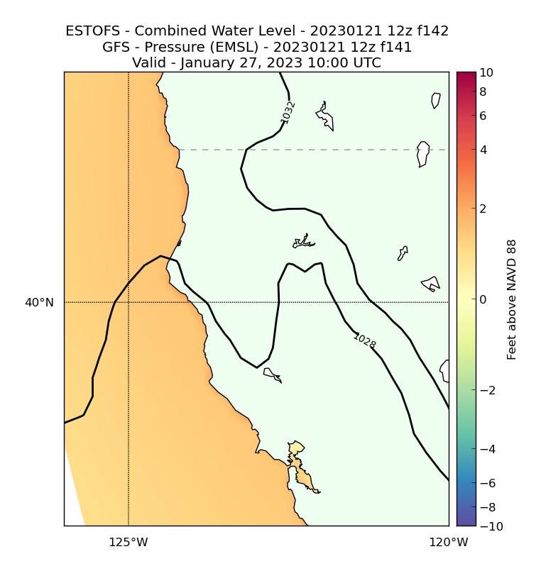 ESTOFS 142 Hour Total Water Level image (ft)
