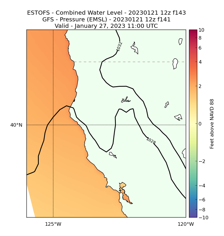 ESTOFS 143 Hour Total Water Level image (ft)