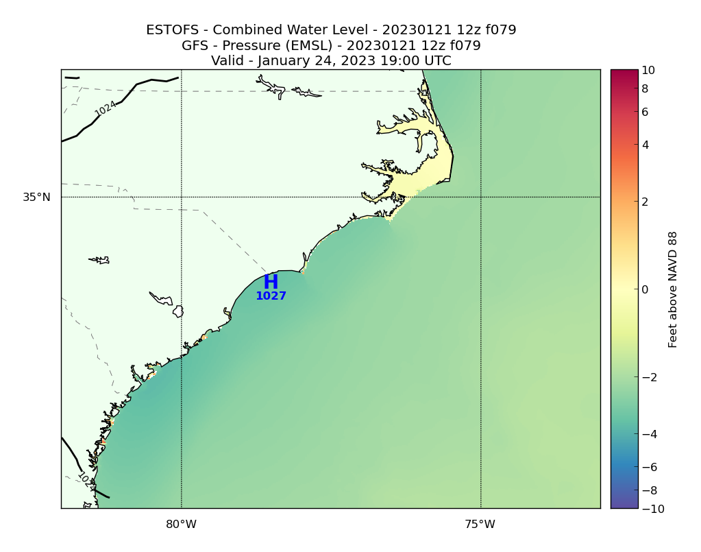 ESTOFS 79 Hour Total Water Level image (ft)