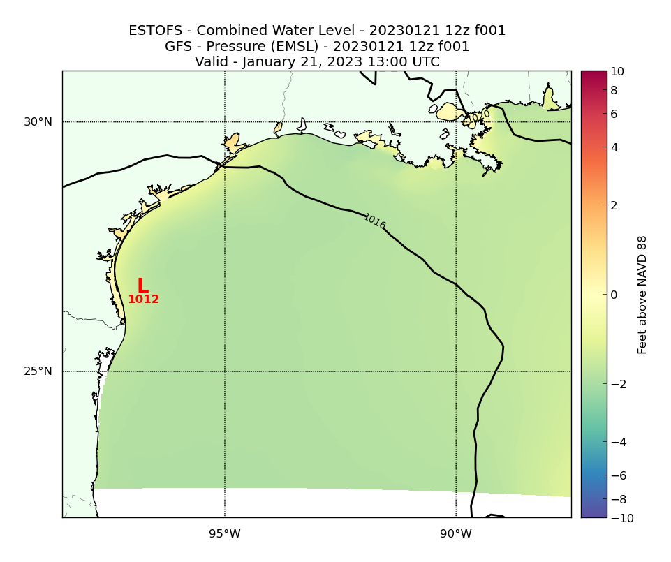 ESTOFS 1 Hour Total Water Level image (ft)