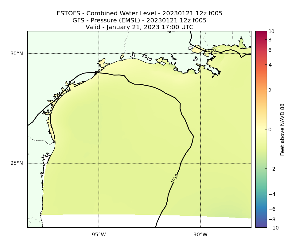ESTOFS 5 Hour Total Water Level image (ft)