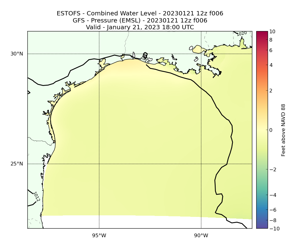 ESTOFS 6 Hour Total Water Level image (ft)