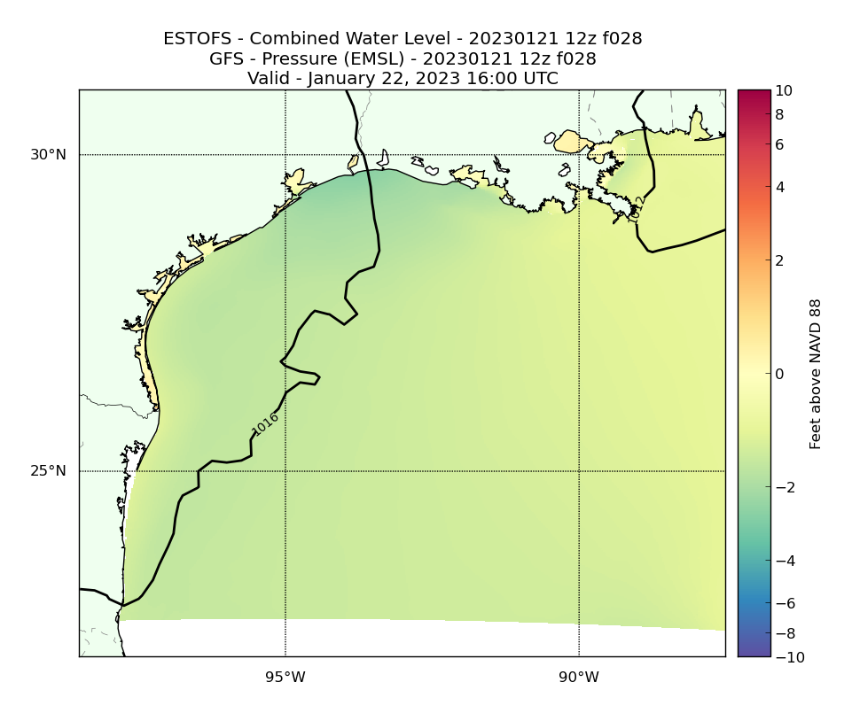 ESTOFS 28 Hour Total Water Level image (ft)