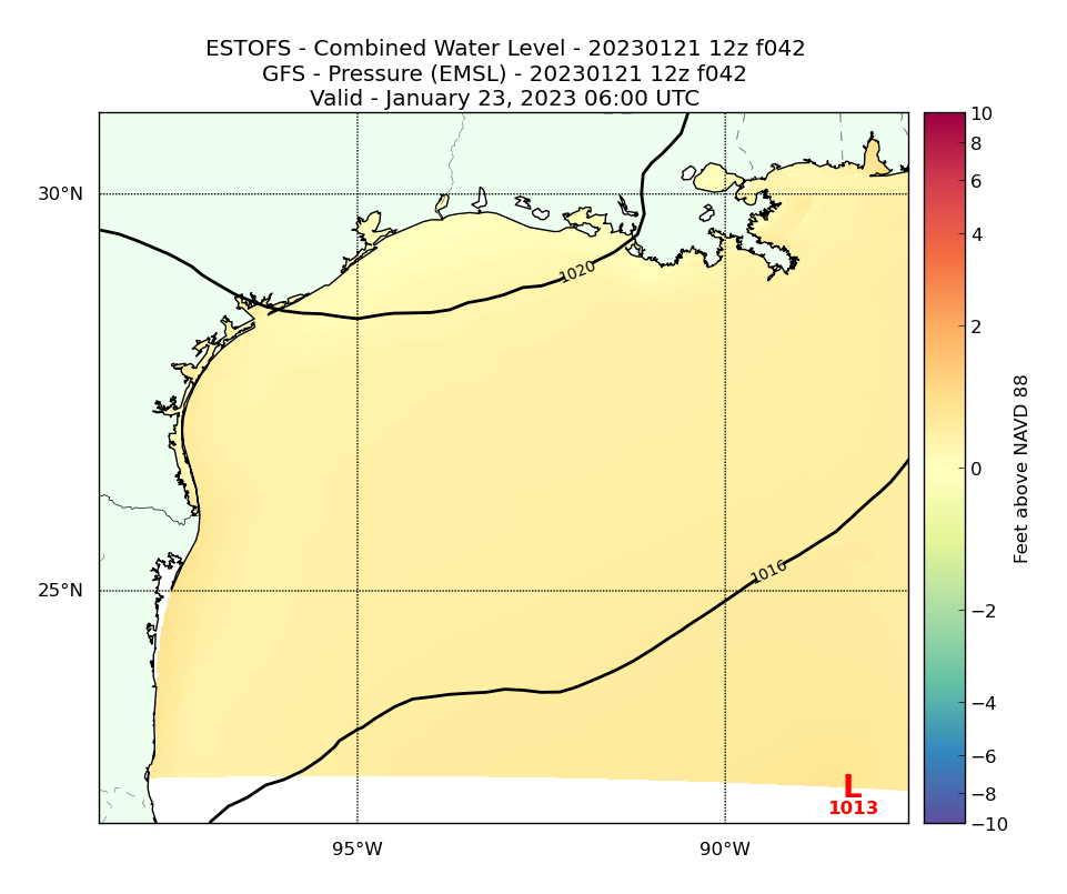 ESTOFS 42 Hour Total Water Level image (ft)