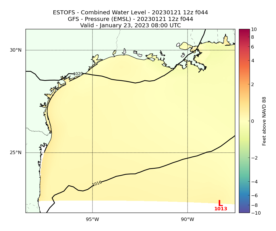 ESTOFS 44 Hour Total Water Level image (ft)
