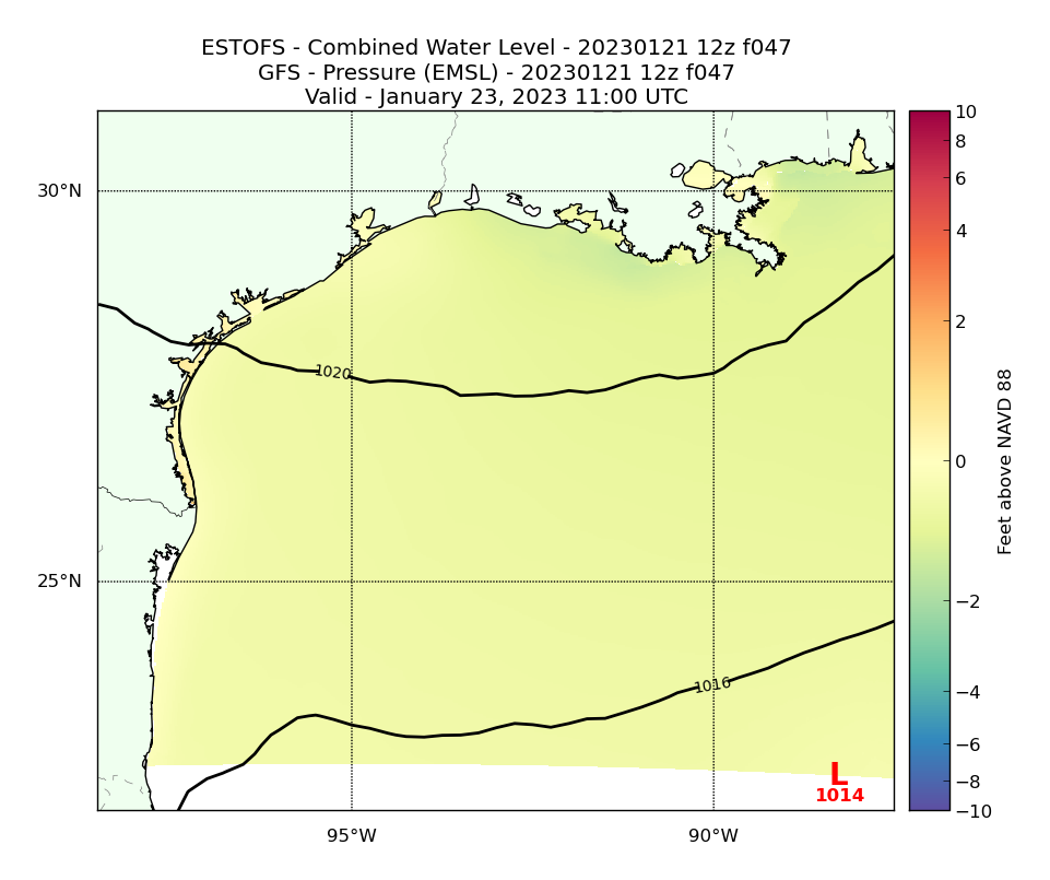 ESTOFS 47 Hour Total Water Level image (ft)