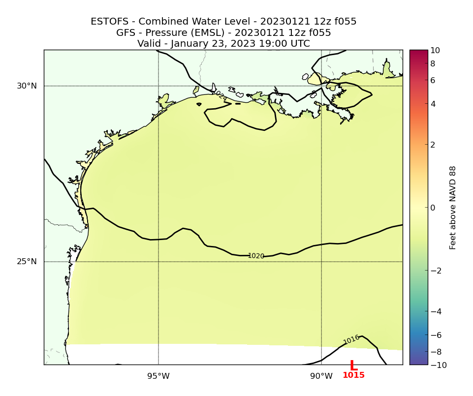 ESTOFS 55 Hour Total Water Level image (ft)