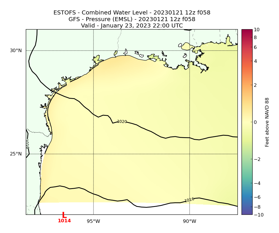 ESTOFS 58 Hour Total Water Level image (ft)