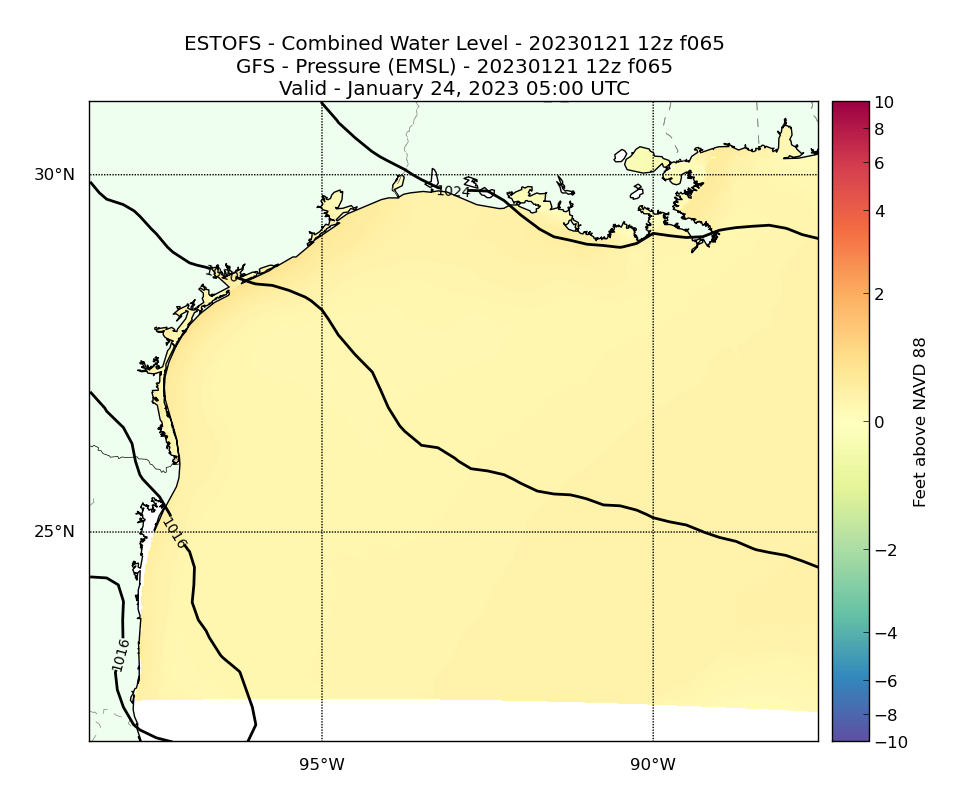 ESTOFS 65 Hour Total Water Level image (ft)