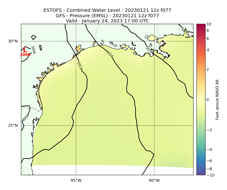 ESTOFS 77 Hour Total Water Level image (ft)