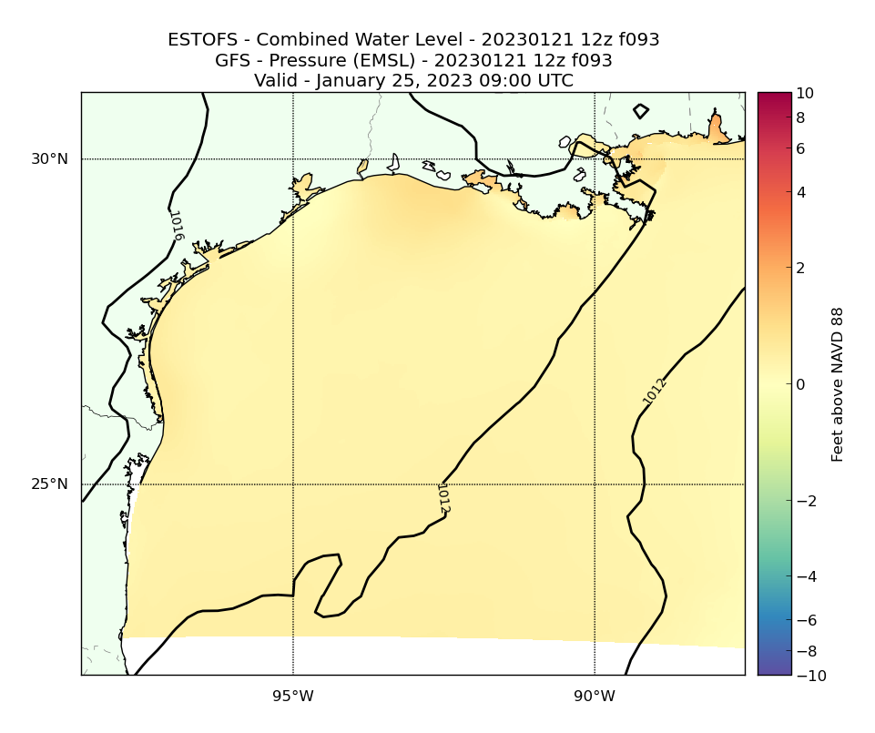 ESTOFS 93 Hour Total Water Level image (ft)