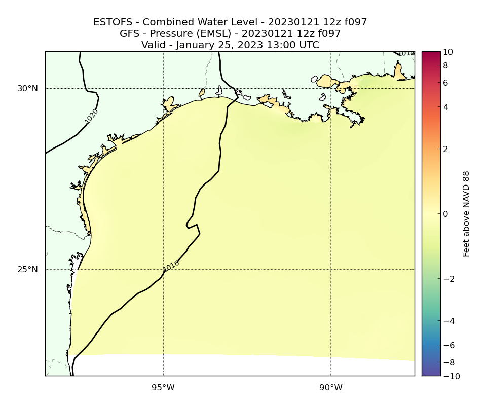 ESTOFS 97 Hour Total Water Level image (ft)