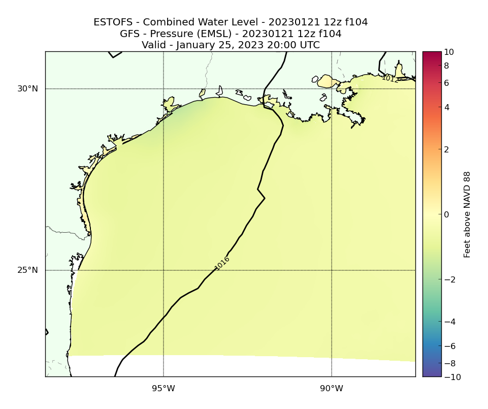 ESTOFS 104 Hour Total Water Level image (ft)