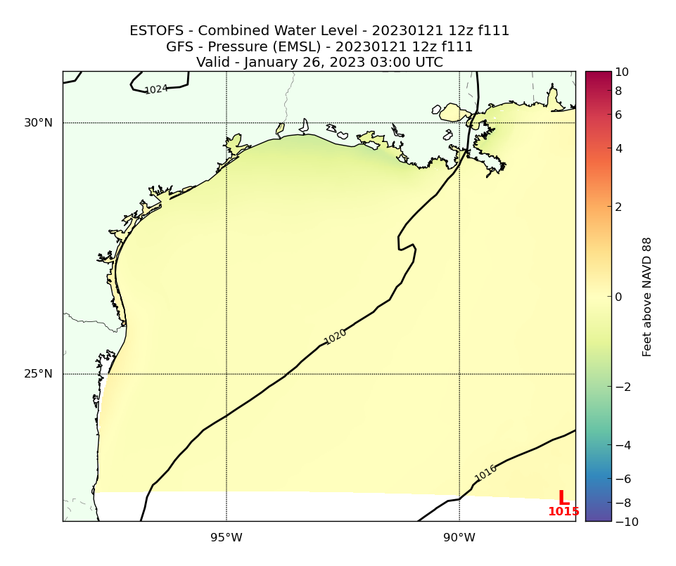 ESTOFS 111 Hour Total Water Level image (ft)