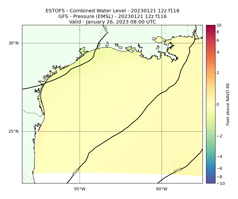 ESTOFS 116 Hour Total Water Level image (ft)