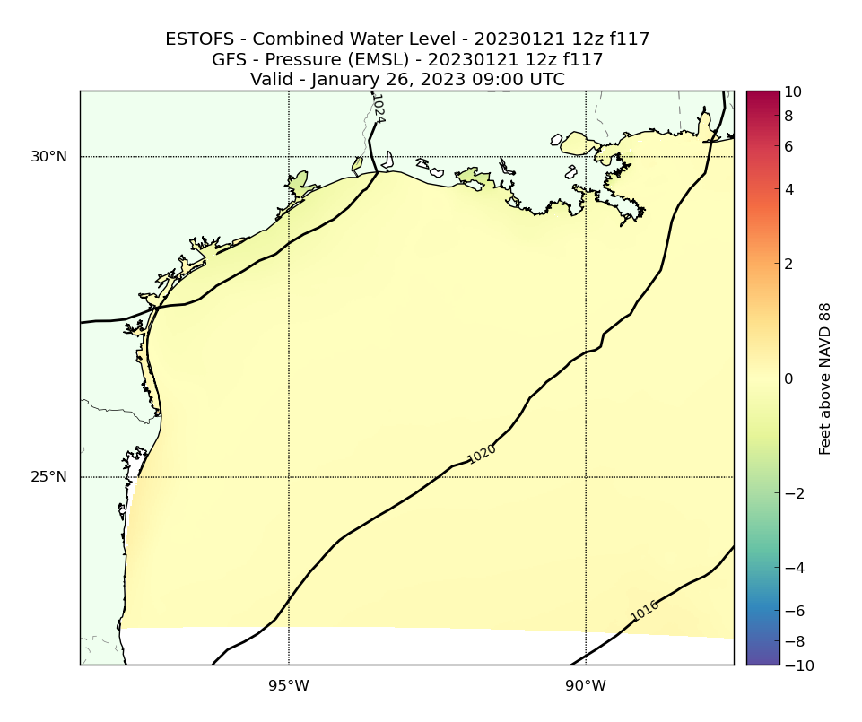 ESTOFS 117 Hour Total Water Level image (ft)