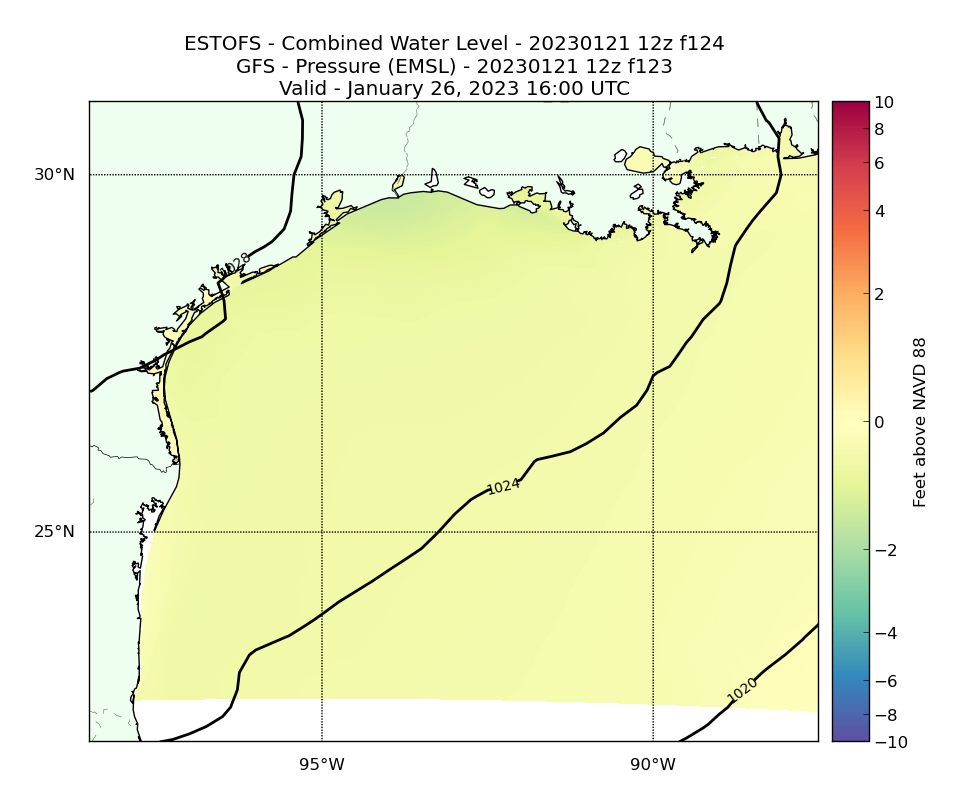 ESTOFS 124 Hour Total Water Level image (ft)
