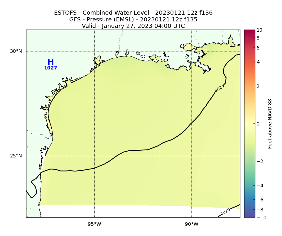 ESTOFS 136 Hour Total Water Level image (ft)