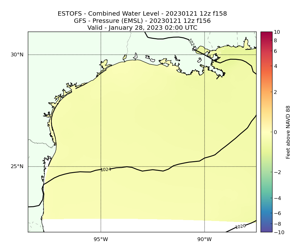ESTOFS 158 Hour Total Water Level image (ft)