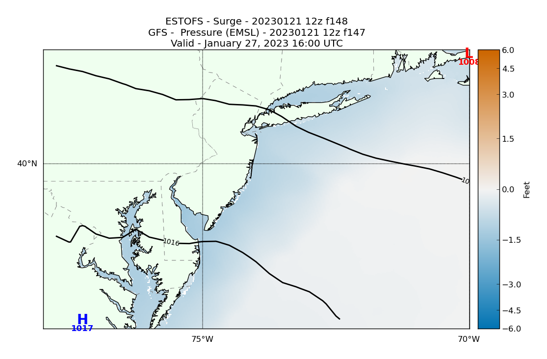 ESTOFS 148 Hour Storm Surge image (ft)