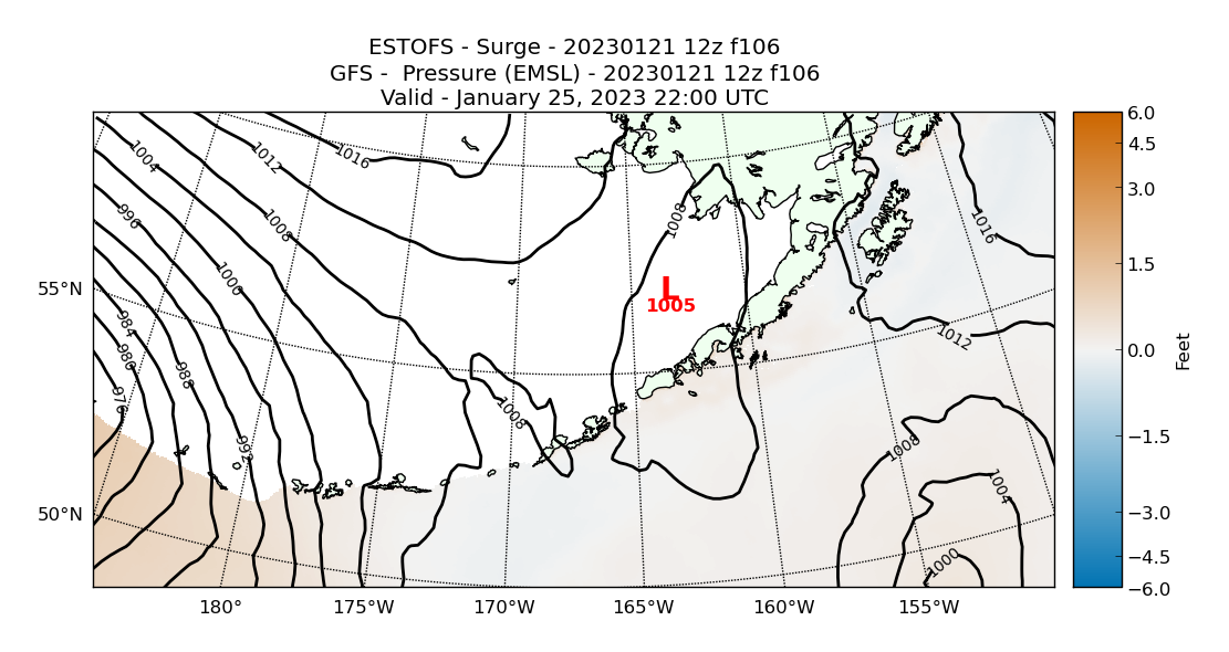 ESTOFS 106 Hour Storm Surge image (ft)