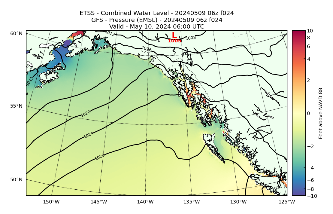 ETSS 24 Hour Total Water Level image (ft)