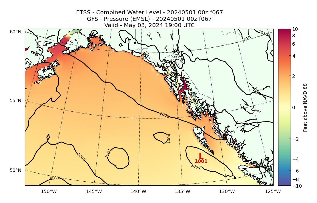 ETSS 67 Hour Total Water Level image (ft)