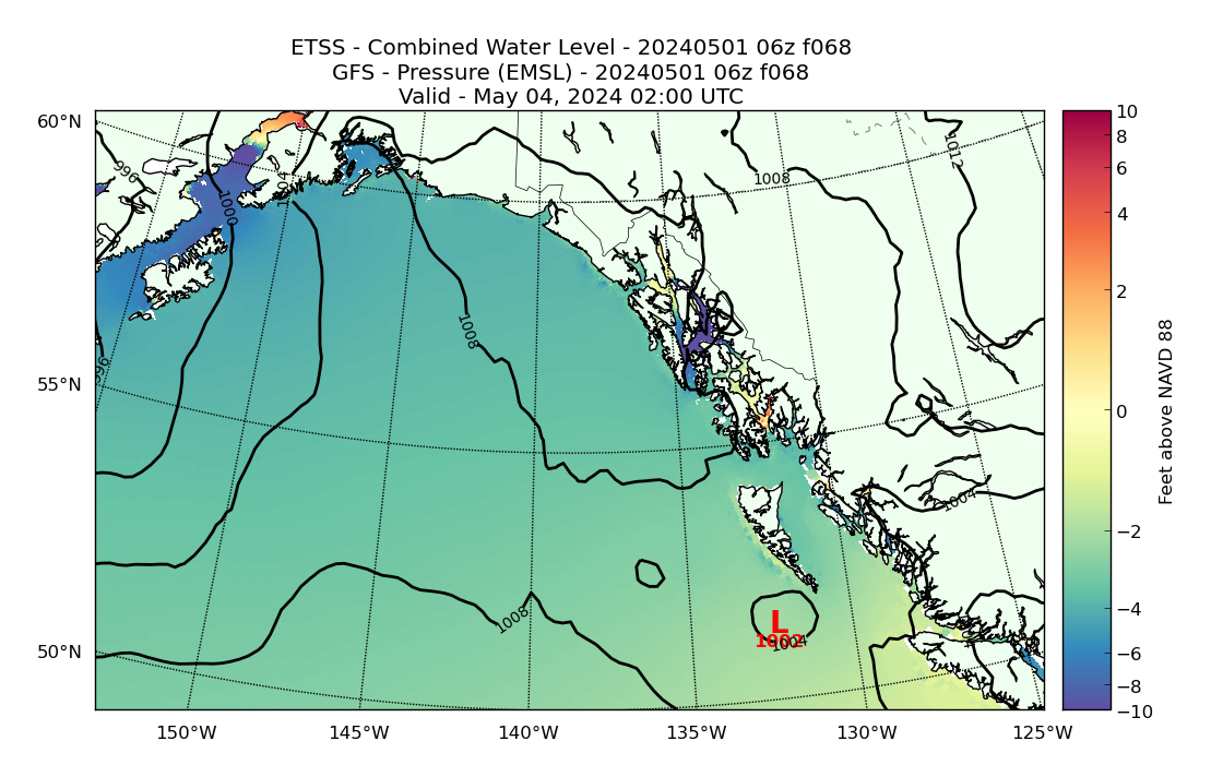 ETSS 68 Hour Total Water Level image (ft)