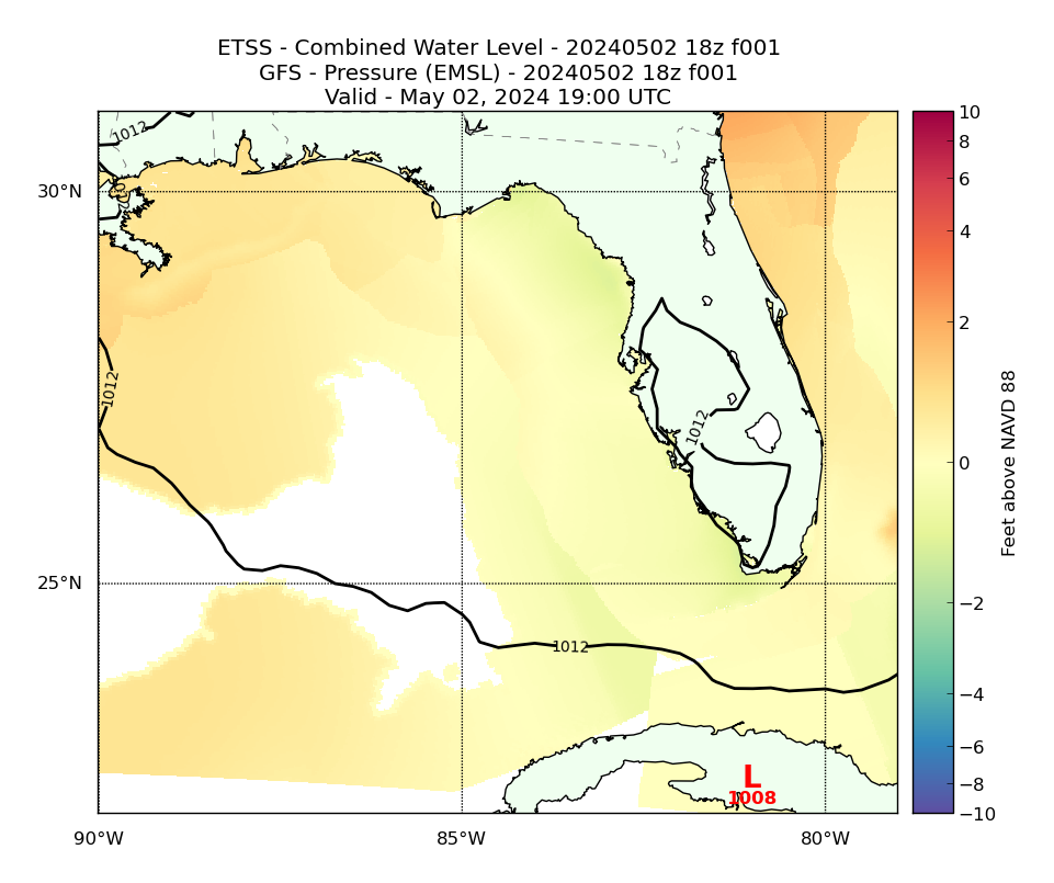 ETSS 1 Hour Total Water Level image (ft)