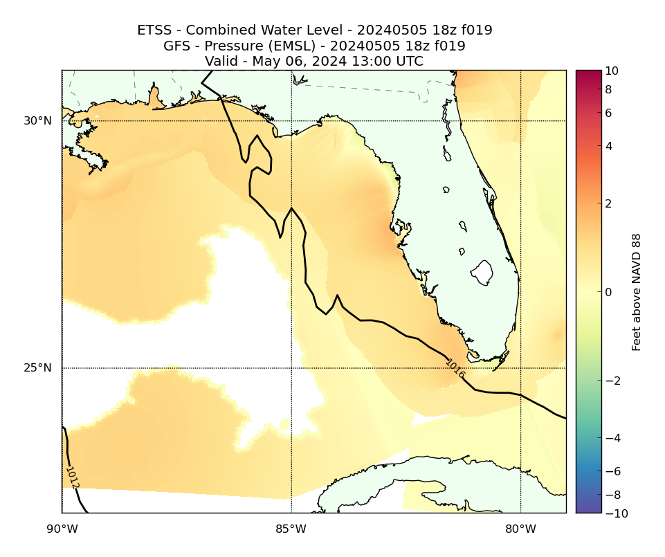 ETSS 19 Hour Total Water Level image (ft)