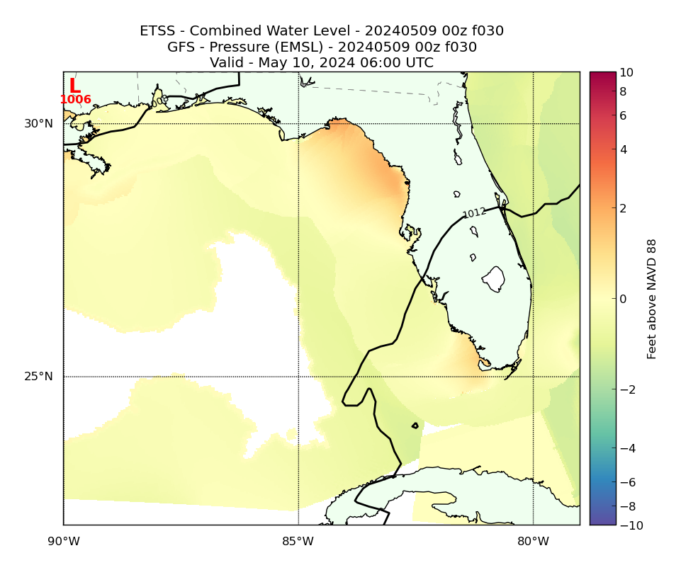 ETSS 30 Hour Total Water Level image (ft)
