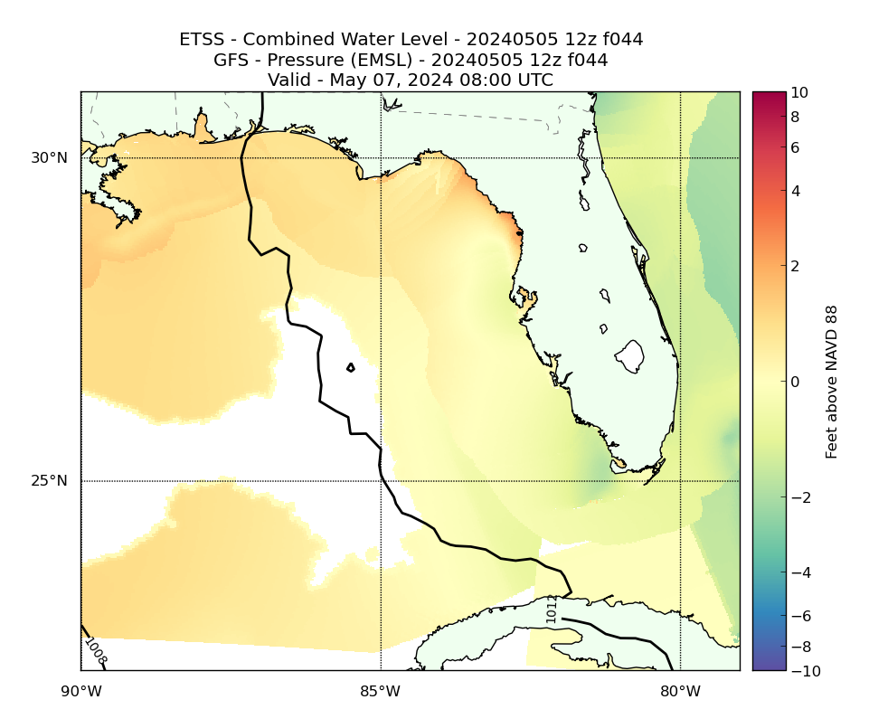 ETSS 44 Hour Total Water Level image (ft)