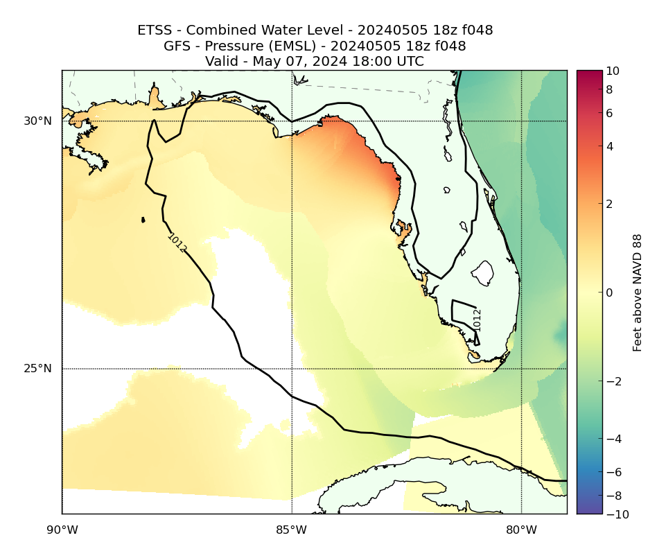 ETSS 48 Hour Total Water Level image (ft)