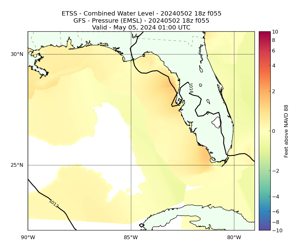 ETSS 55 Hour Total Water Level image (ft)