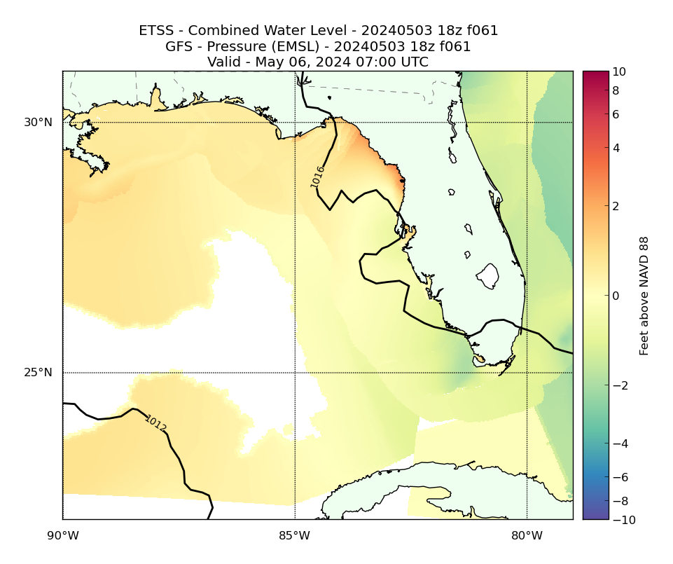 ETSS 61 Hour Total Water Level image (ft)
