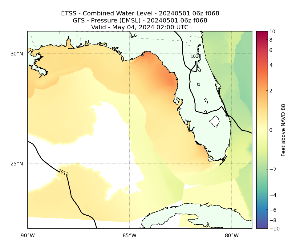 ETSS 68 Hour Total Water Level image (ft)