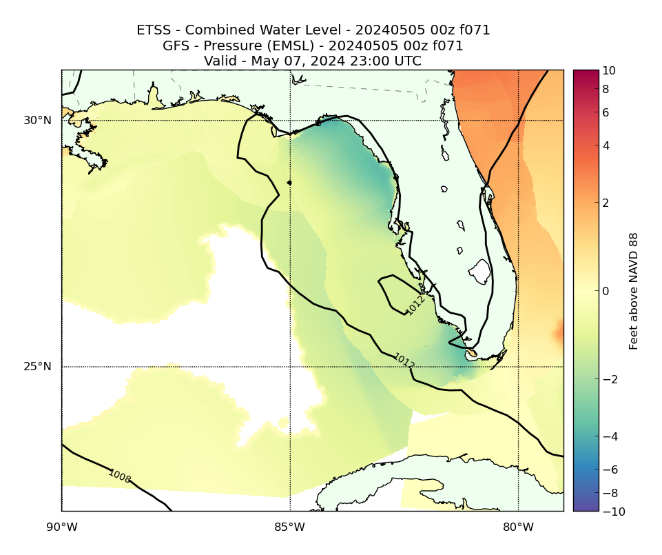 ETSS 71 Hour Total Water Level image (ft)