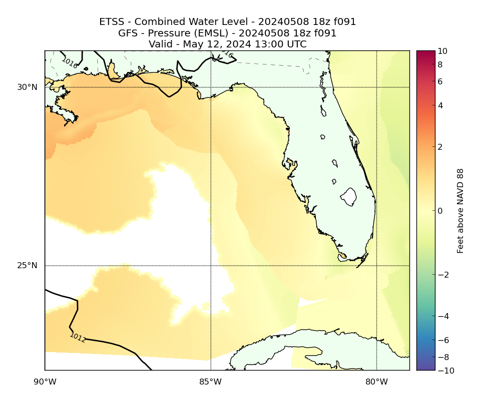 ETSS 91 Hour Total Water Level image (ft)