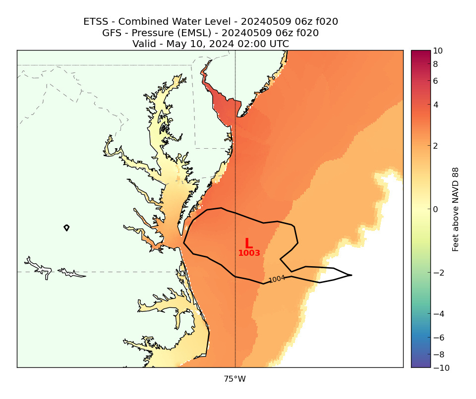 ETSS 20 Hour Total Water Level image (ft)