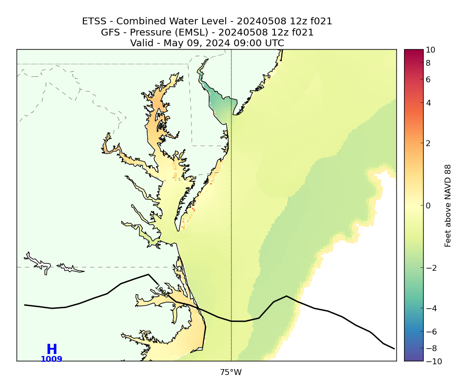 ETSS 21 Hour Total Water Level image (ft)