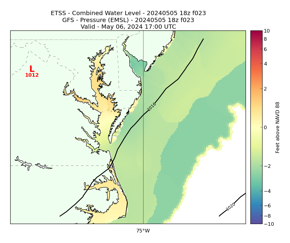 ETSS 23 Hour Total Water Level image (ft)