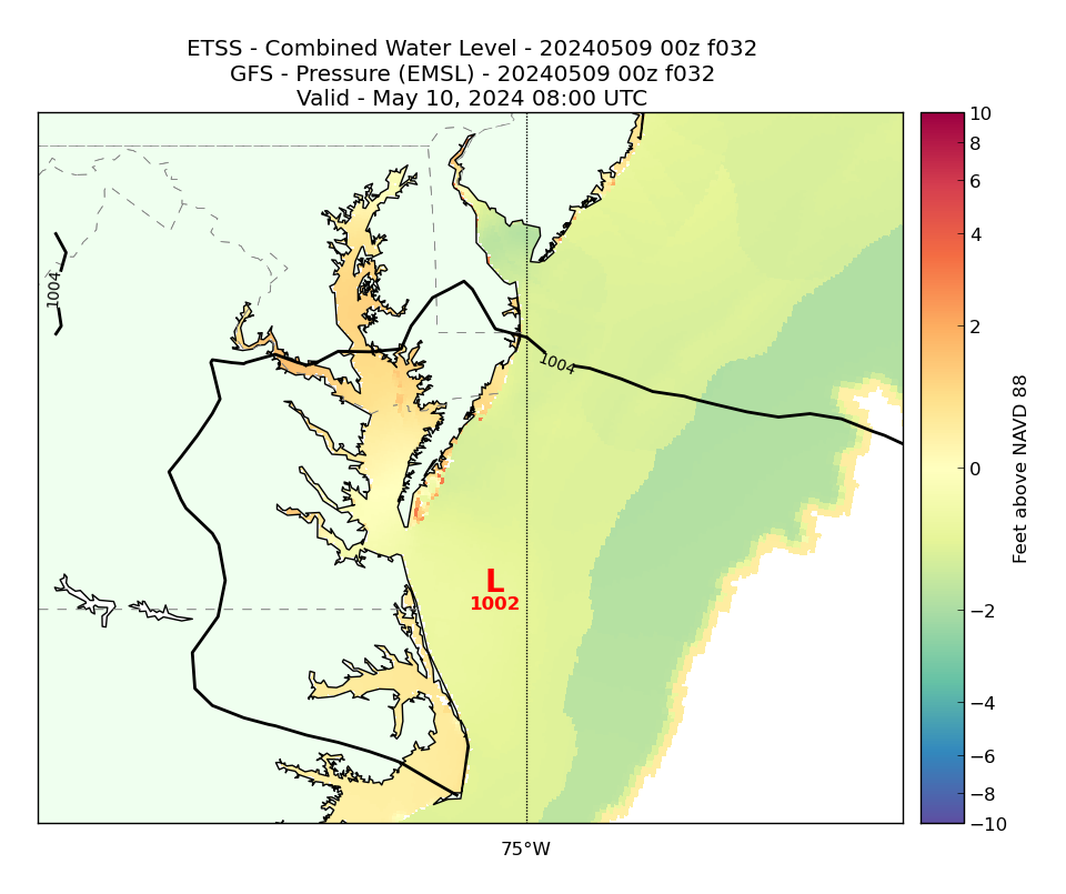 ETSS 32 Hour Total Water Level image (ft)